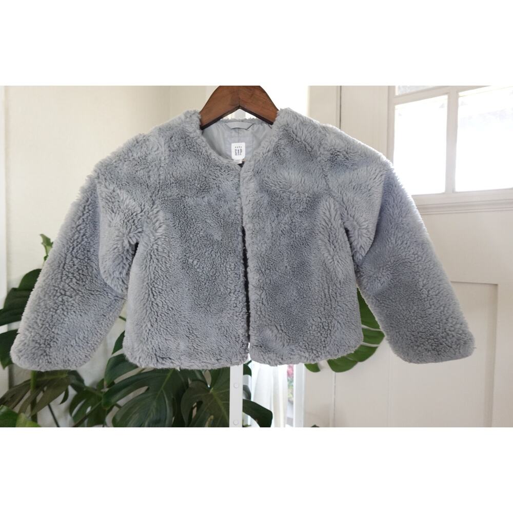 Baby Gap Toddler Girl Fleece Long Sleeve 100% Polyester Coat Light Gray Size 5T